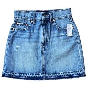 Gap Light Wash Raw Hem 100% Cotton Denim Mini Skirt 00X24 (15X24)
